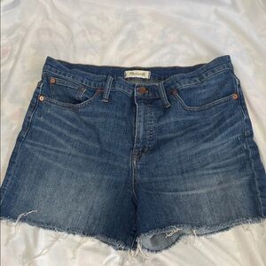 Madewell Indigo Denim Frayed Shorts